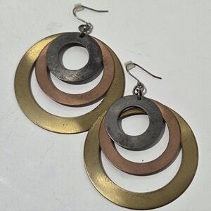 Mixed Metal Hoop Earrings